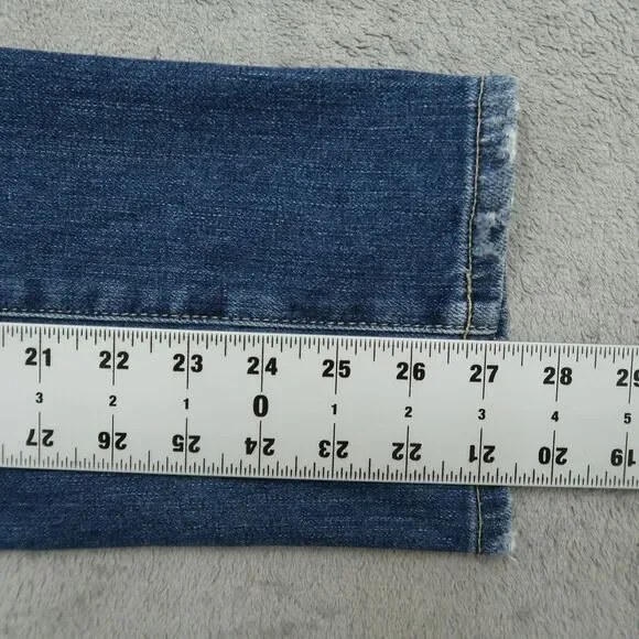 AG Jeans Women's Size 27R Blue Mid-Rise Ex-Boyfriend Slim 27" Inseam Distressed - Picture 4 of 16